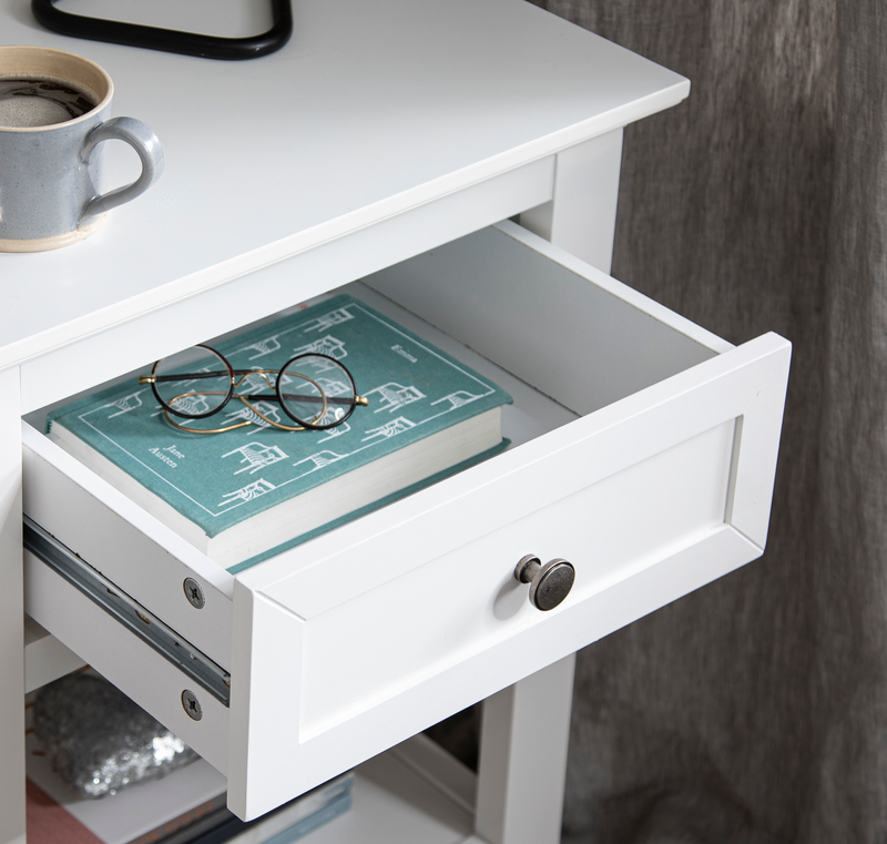 Karlstad Bedside Table with Drawer in Classic White