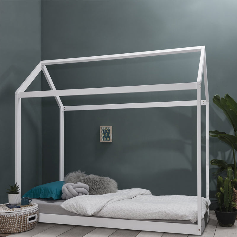 Kara Single 4 Poster Bed Frame in Classic White