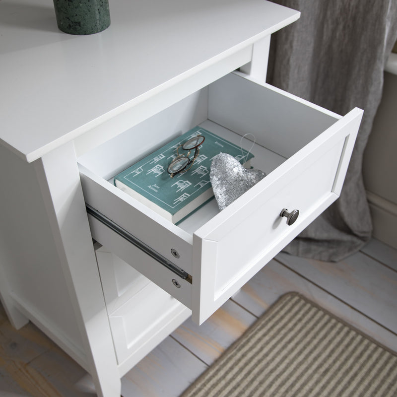 Karlstad Side Table Chest 3 Drawer in Classic White