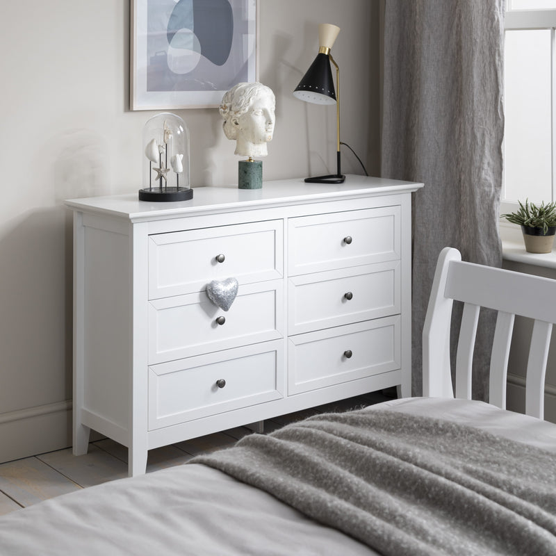 Karlstad Chest of Drawers 6 Drawer in Classic White