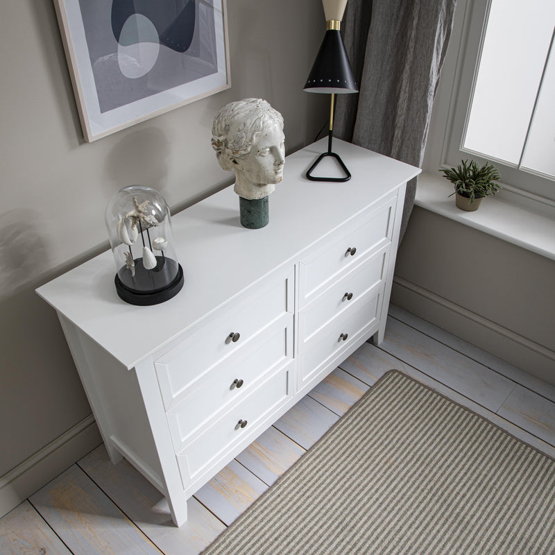 Karlstad Chest of Drawers 6 Drawer in Classic White