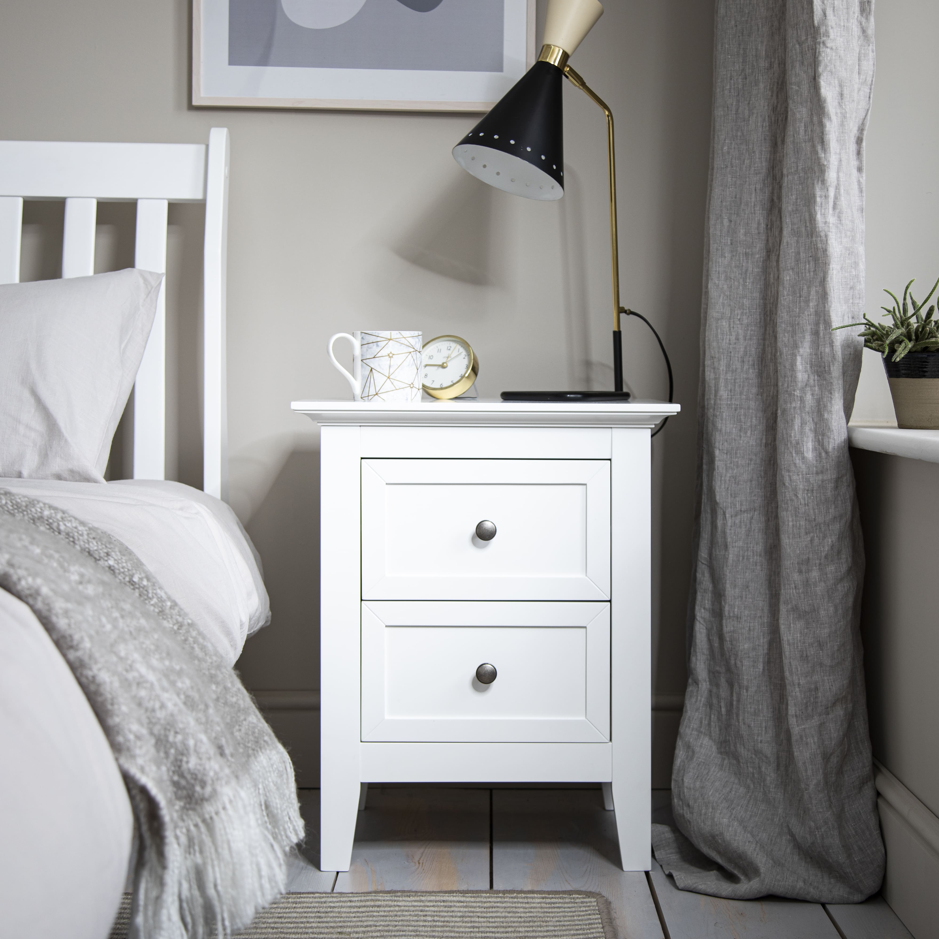 Karlstad Bedside Table 2 Drawers Classic
