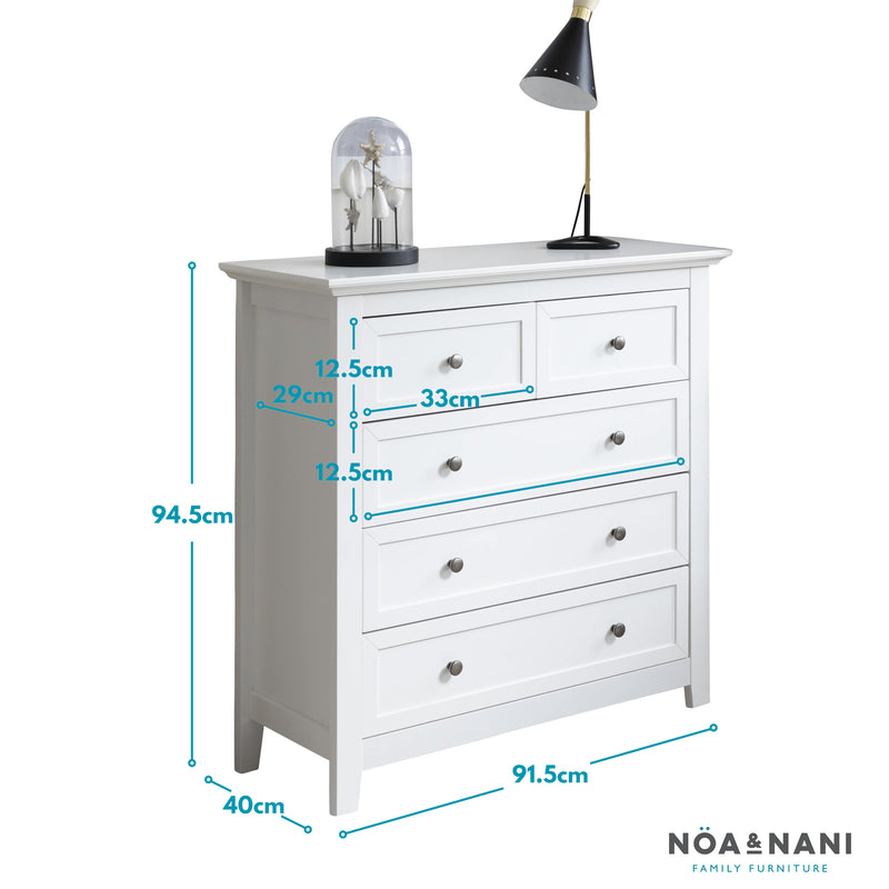 Karlstad Chest of Drawers 2+3 Drawer in Classic White
