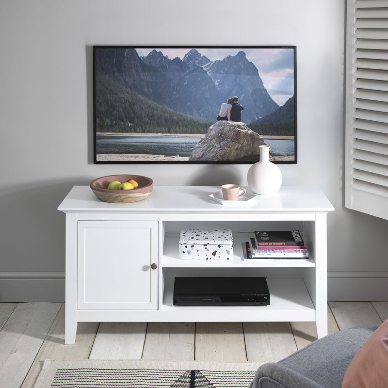 Karlstad Low Sideboard with Storage in Classic White