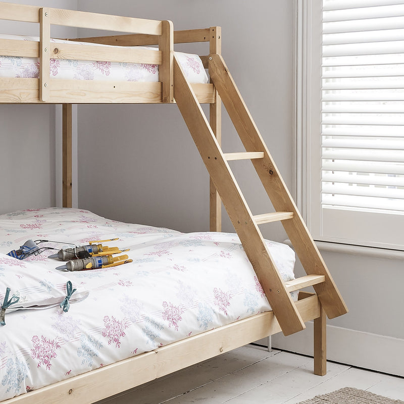 Kent Triple Bunk Bed with Single and Double Bed in Natural Pine
