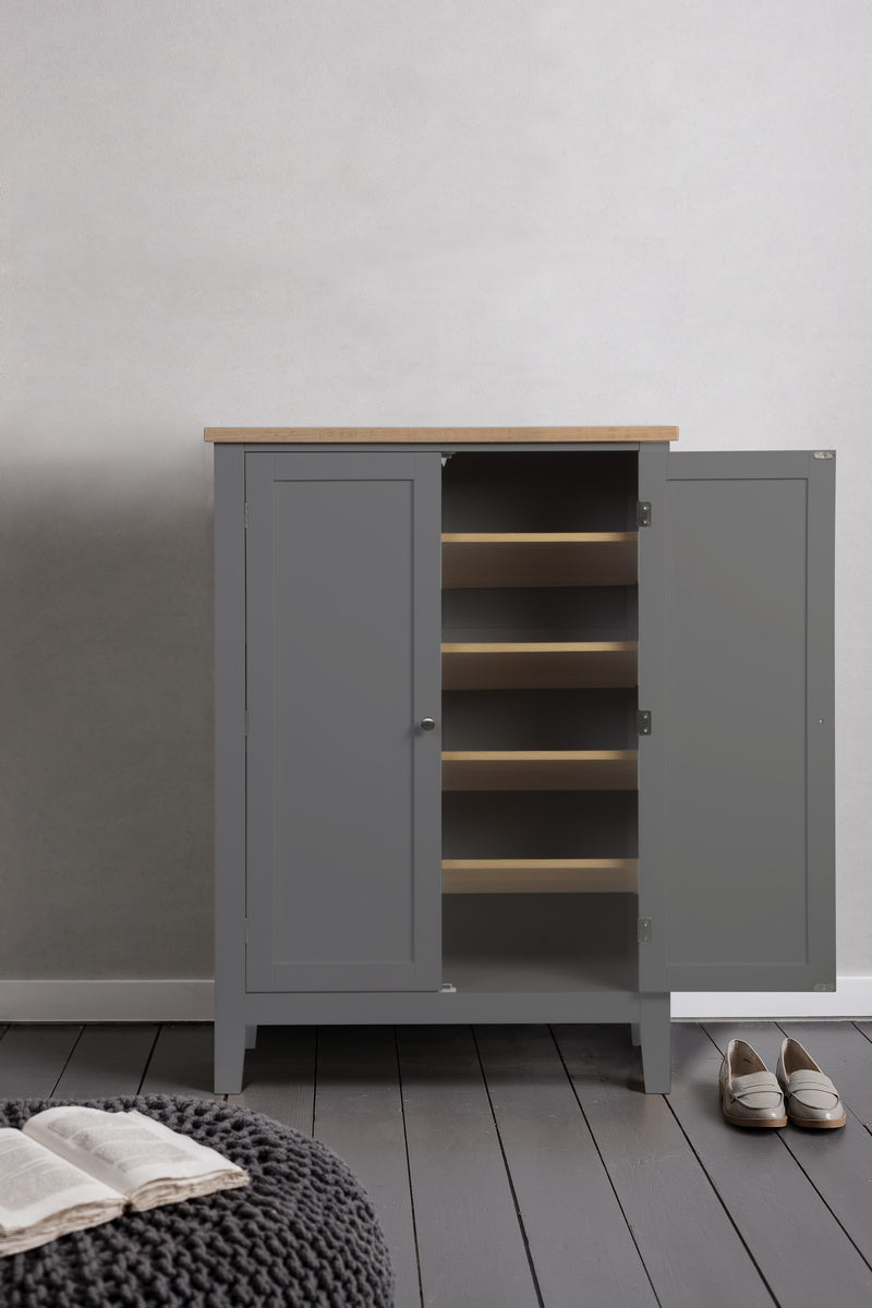 Leines Shoe Storage Cabinet in Charcoal Grey
