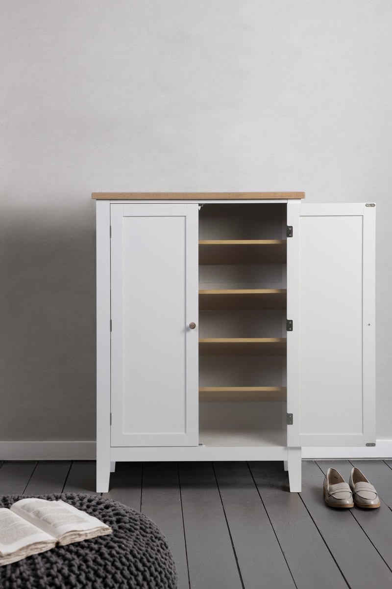 Leines Shoe Storage Cabinet in Classic White