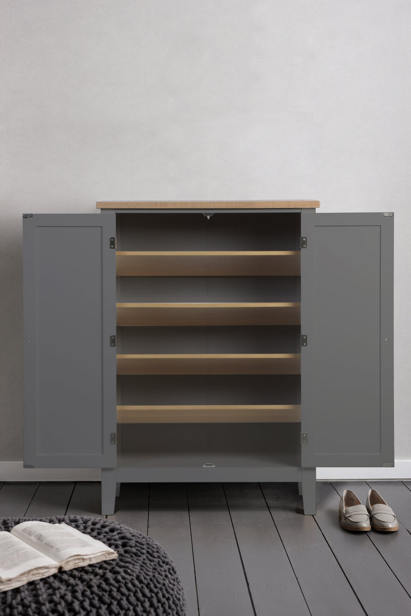 Leines Shoe Storage Cabinet in Charcoal Grey