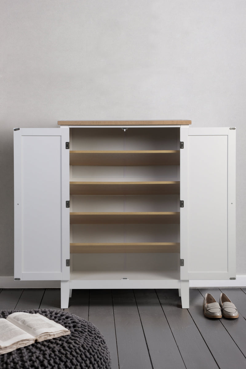 Leines Shoe Storage Cabinet in Classic White