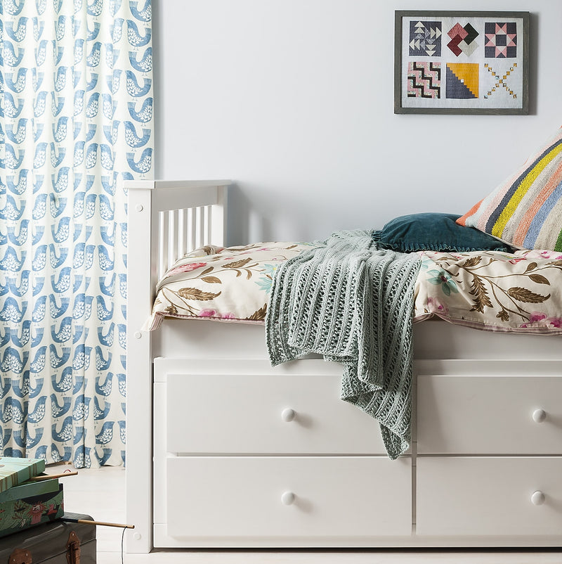 Loki Day Bed with Pullout Drawers and Trundle Underbed in Classic White