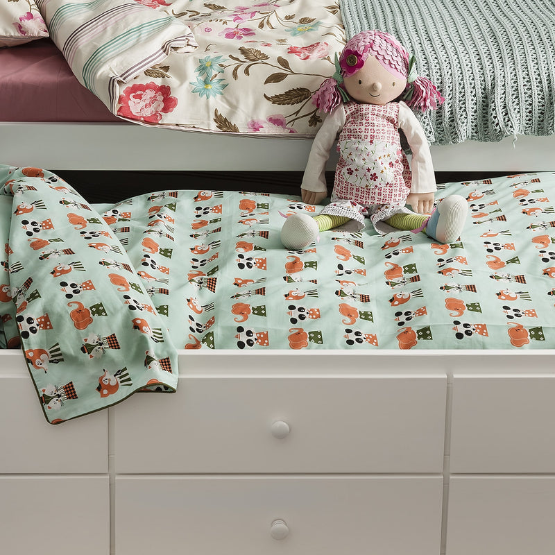 Loki Day Bed with Pullout Drawers and Trundle Underbed in Classic White