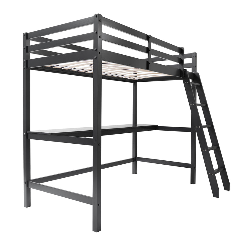 Thomas High Sleeper Cabin Bed with Louis Desk in Anthracite