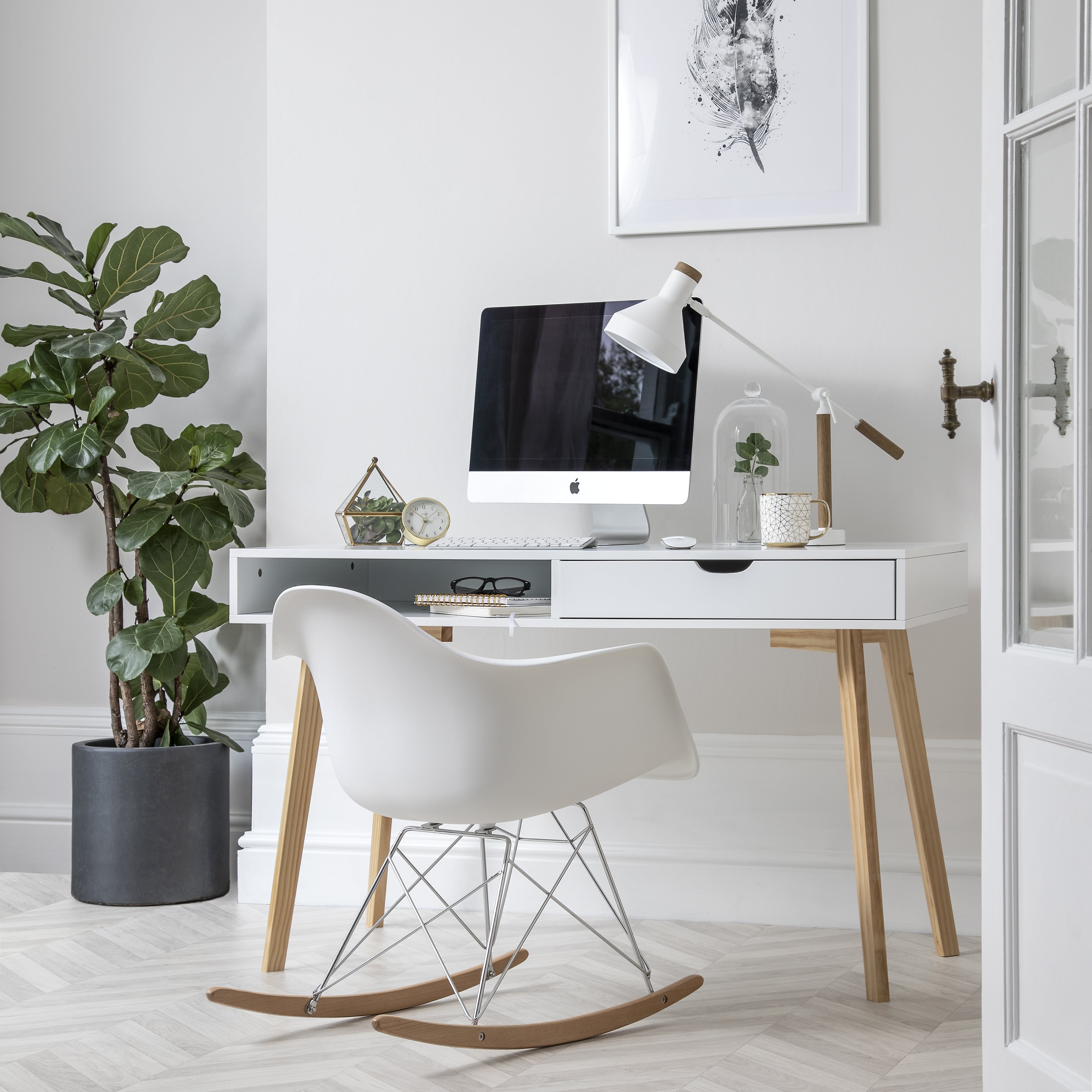 Ludvig Office Desk Computer Table Classic Natural Pine