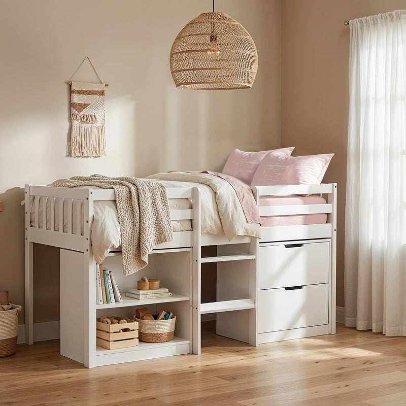 Mira Sleepstation Single Cabin Bed in White