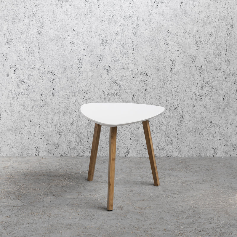 Malme Side Table Occasional Small in Classic White and Natural Pine