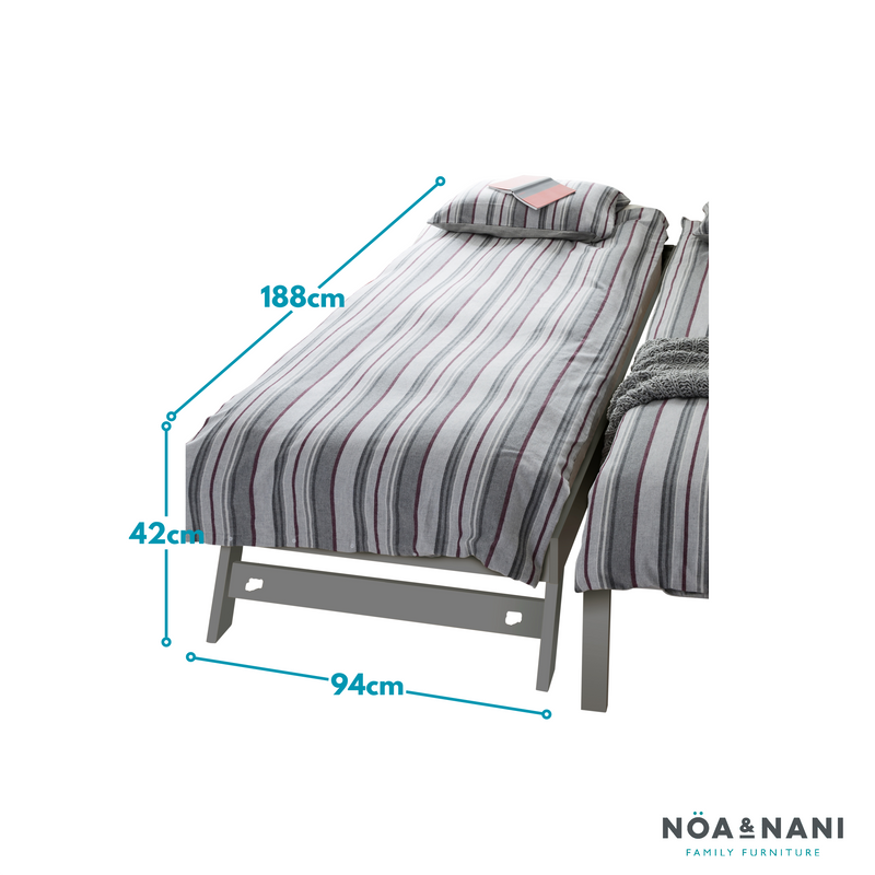 Matheus Pull out Trundle Spacesaver Bed in Silk Grey