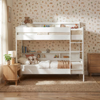 Minna Space Saving Bunk Bed with Storage Units in White