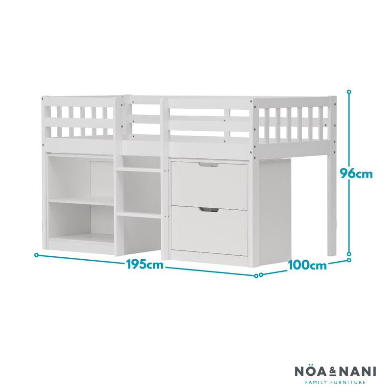Mira Sleepstation Single Cabin Bed in White