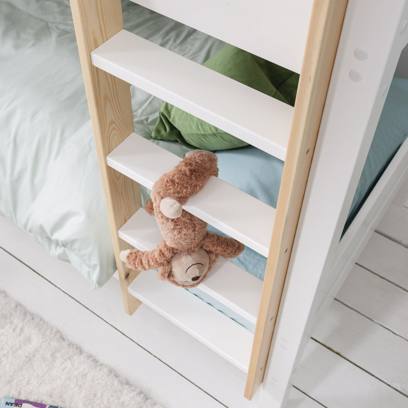 Una Bunk Bed Contemporary in Classic White & Pine