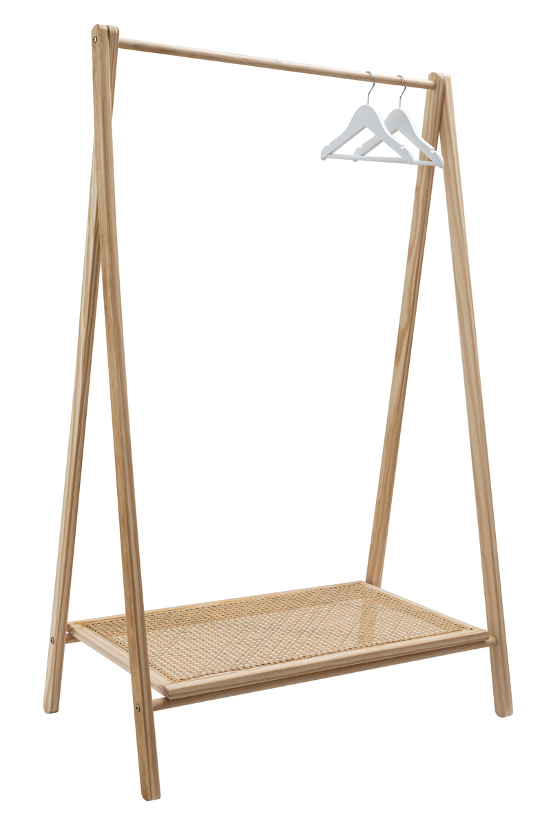 Nelly Clothes Rail and Shoe Rack In Natural Rattan