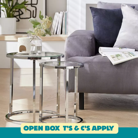 Boutique Nest of 2 Tables - Silver 13208706 (OpenBox- See T's & C's for details)