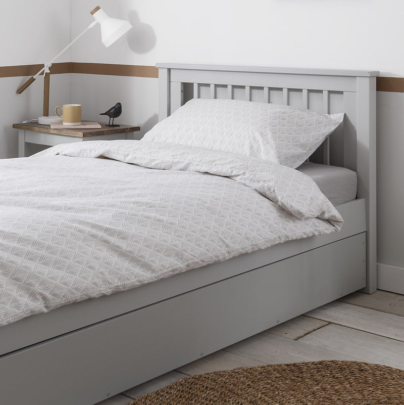 Hampshire Single Bed Frame with Olaf Trundle in Silk Grey