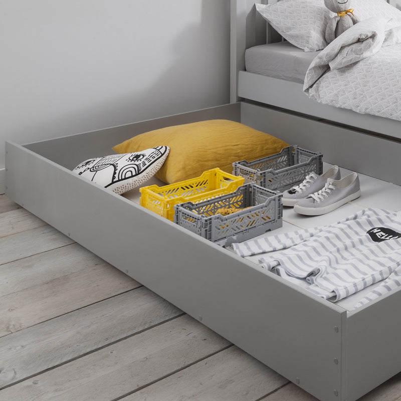 Hampshire Single Bed Frame with Olaf Trundle in Silk Grey
