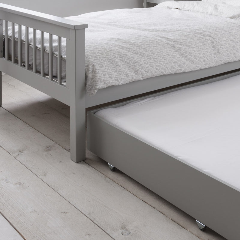 Hampshire Single Bed Frame with Olaf Trundle in Silk Grey