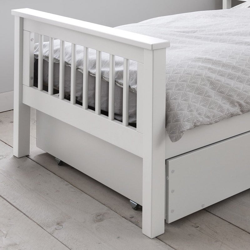 Hampshire Single Bed Frame with Olaf Pull Out Trundle in White