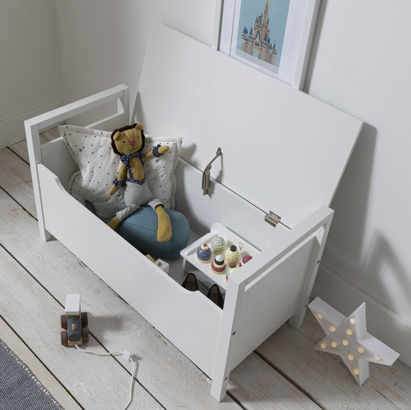 Osman Toy Box with Cushion in Classic White