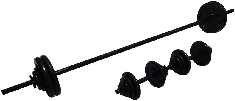 Opti 50KG Cast Iron Barbell Dumbbell Set 14197586 (Open Box- See T's & C's for details)