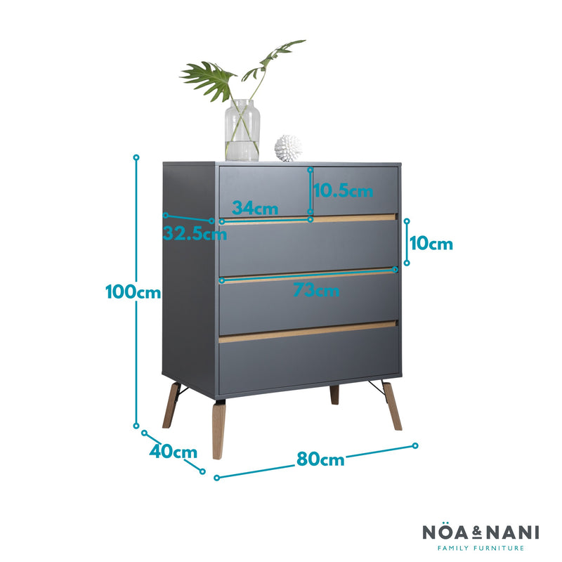 Otto Chest of Drawers 3+2 Drawer in Silk Grey