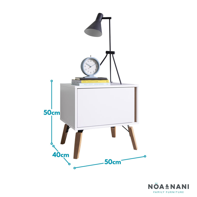 Otto Bedside Table in Classic White