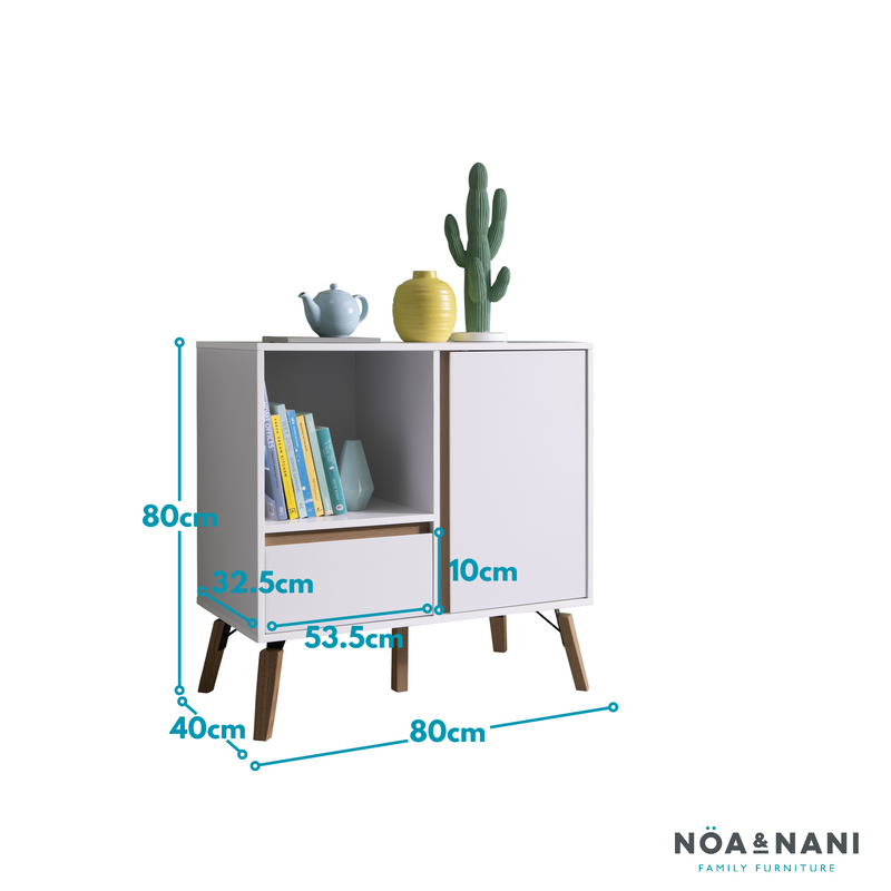 Otto Sideboard Small with Drawer in Classic White