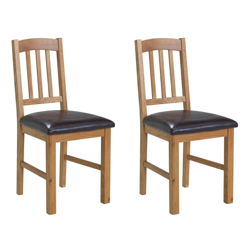 Pair of midback pu chairs oak choc 18336408 (Open Box- See T's & C's for details)