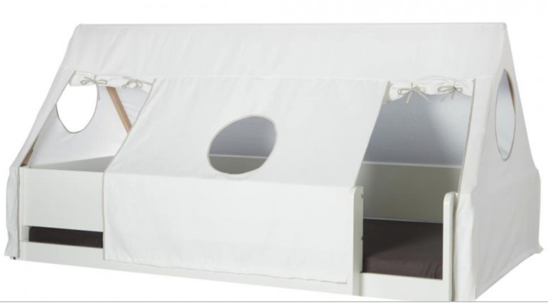 Peter Roof with Canvas Tent for Cabin Bed in Classic White