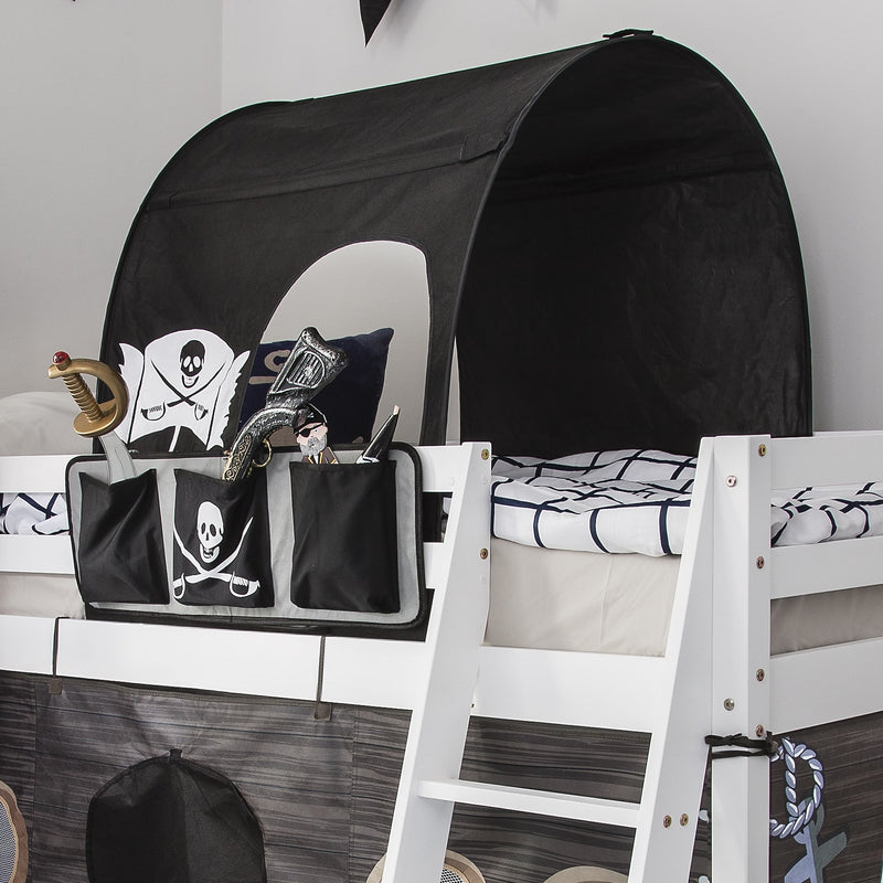 Moro Cabin Bed Midsleeper with Pirate Hideaway Package in Classic White