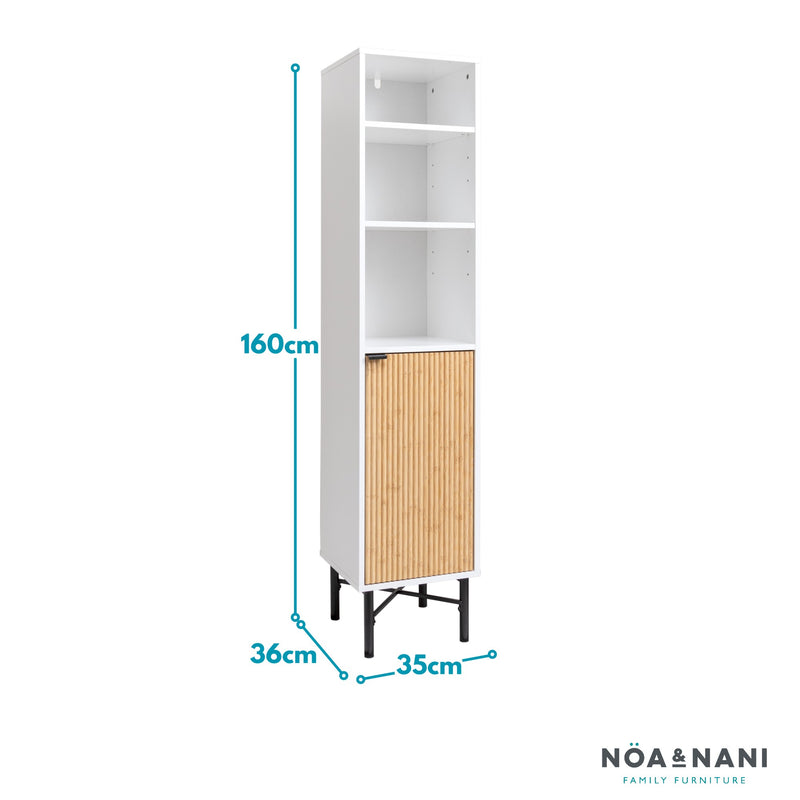 Rökstorp Single Door Bathroom Tallboy in White