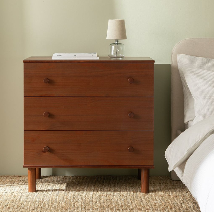 Habitat Akio 3 Drawer Chest - Walnut 16828640 (Open Box- See T's & C's for details)