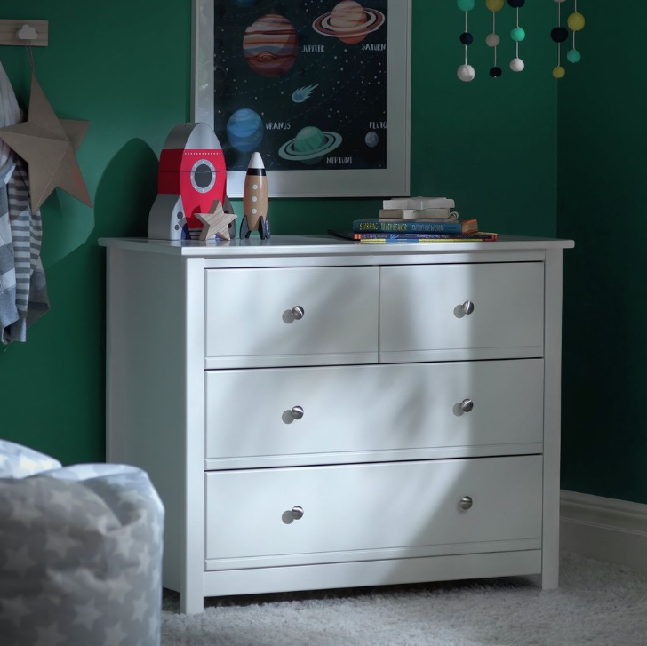 Habitat Brooklyn 4 Drawer Chest - White 18153461 (Open Box- See T's & C's for details)