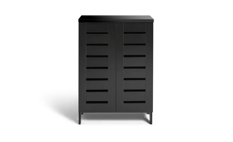 Slatted Shoe Cabinet - Black 4707938 (OpenBox- See T's & C's for details)