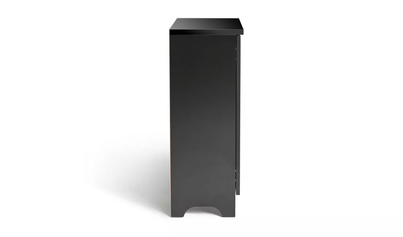 Slatted Shoe Cabinet - Black 4707938 (OpenBox- See T's & C's for details)