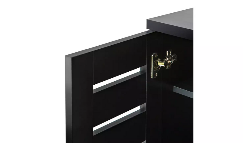 Slatted Shoe Cabinet - Black 4707938 (OpenBox- See T's & C's for details)