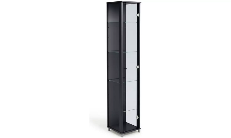 4 Shelf 1 Door Display Cabinet - Black 1999440 (OpenBox- See T's & C's for details)