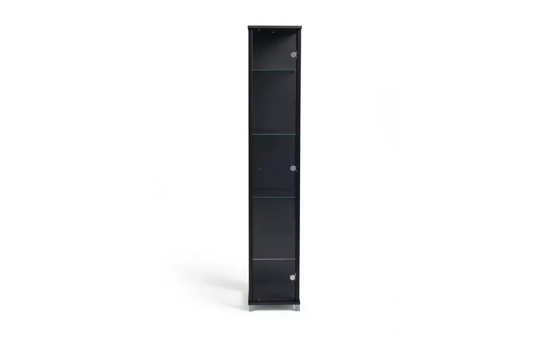 4 Shelf 1 Door Display Cabinet - Black 1999440 (OpenBox- See T's & C's for details)
