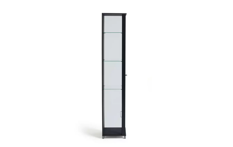 4 Shelf 1 Door Display Cabinet - Black 1999440 (OpenBox- See T's & C's for details)