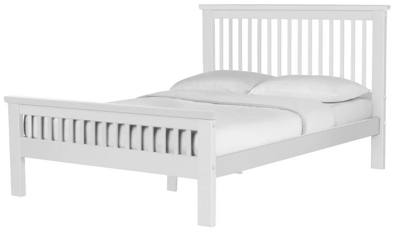 Aubrey Double Wooden Bed Frame - White 14637589 (OpenBox- See T's & C's for details)