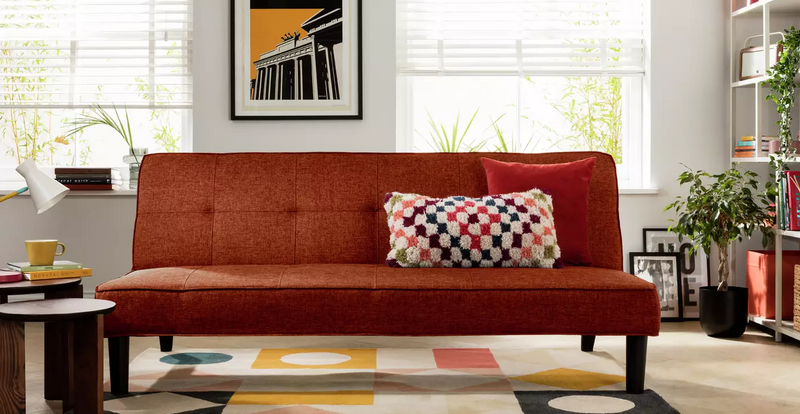 Patsy Fabric 2 Seater Clic Clac Sofa Bed - Rust 17292512 (OpenBox- See T's & C's for details)