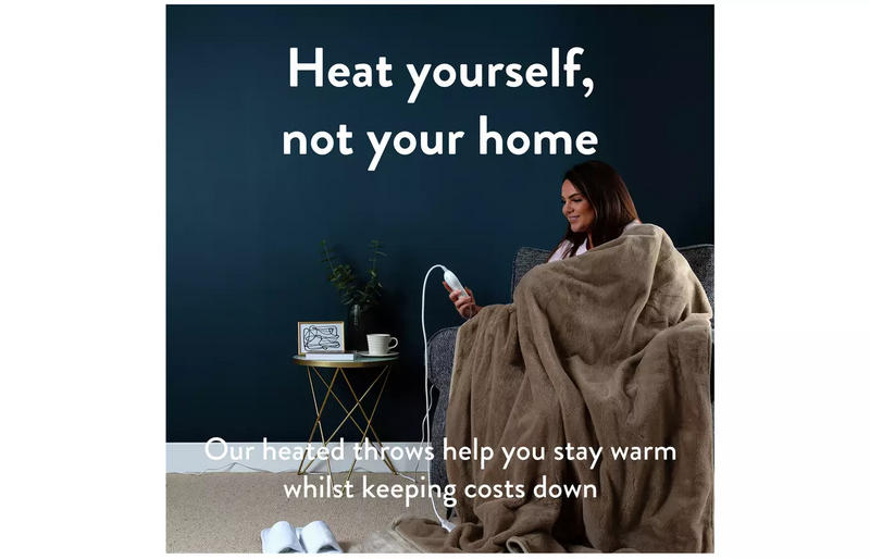 Elegantly Warm Luxury Heated Throw - Natural 13129744 (OpenBox- See T's & C's for details)