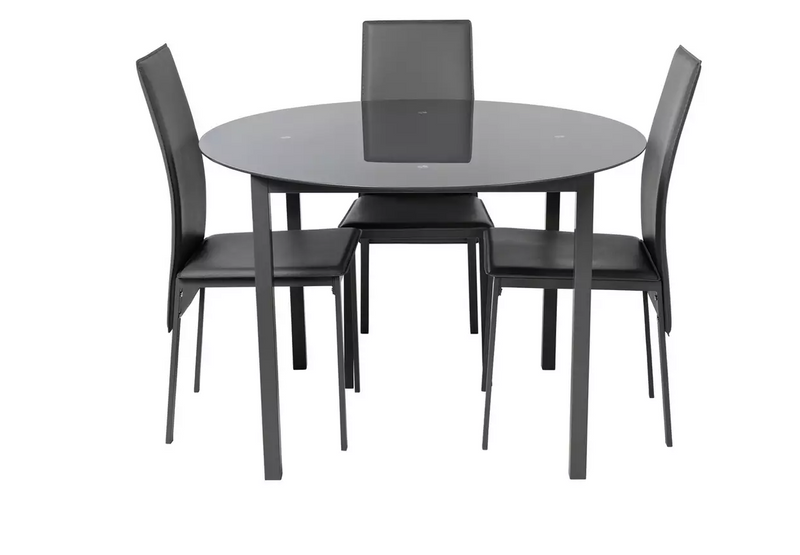 Lido Grey Dining Table & 4 Grey Chairs 19224557